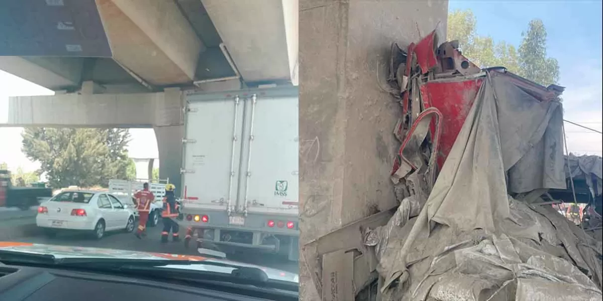 Brutal impacto partió por la mitad a chofer en la autopista México-Puebla