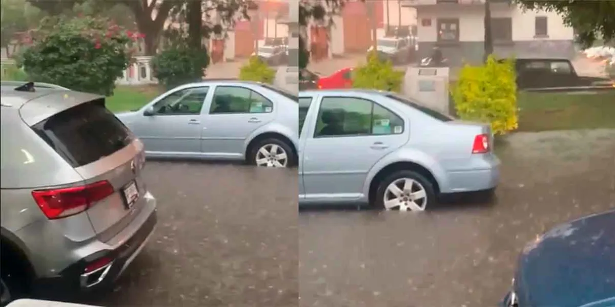 Jueves de tormenta, ahora fue al Sur de la capital poblana 