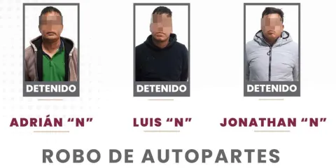 Detienen a 3 ladrones de autopartes en Puebla ligados a robo con violencia