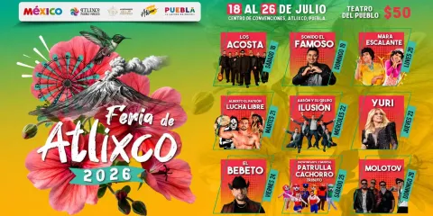 Yuri, Molotov y más: Atlixco revela cartelera completa de su feria de verano 2026