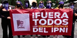 Alumnas del IPN protestan, exigen sentencia contra Diego “N”