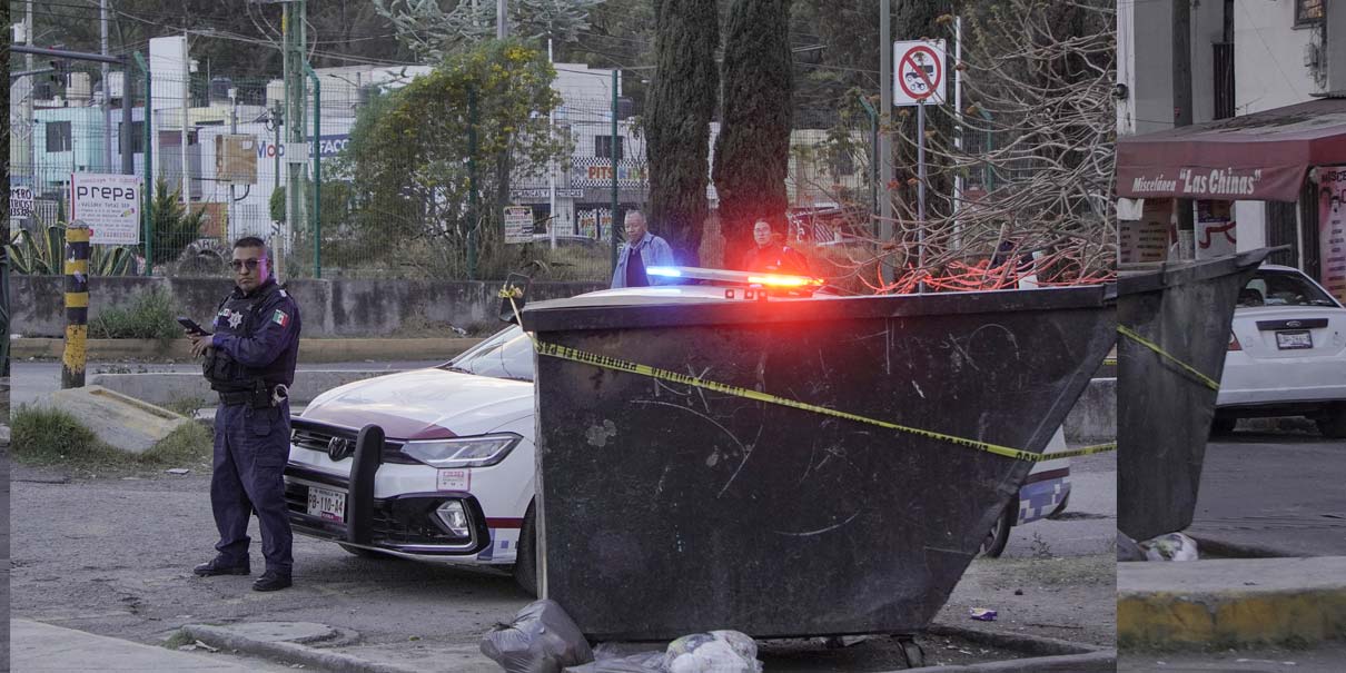 Tiran feto en contenedor de basura en Bosques de San Sebastián