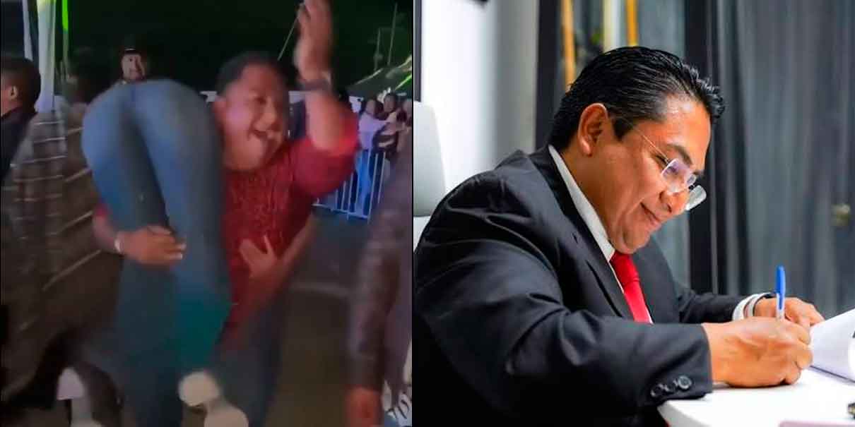 Alcalde de Juan C. Bonilla,  Puebla, da nalgadas a una joven durante festejos patrios. VIDEO 
