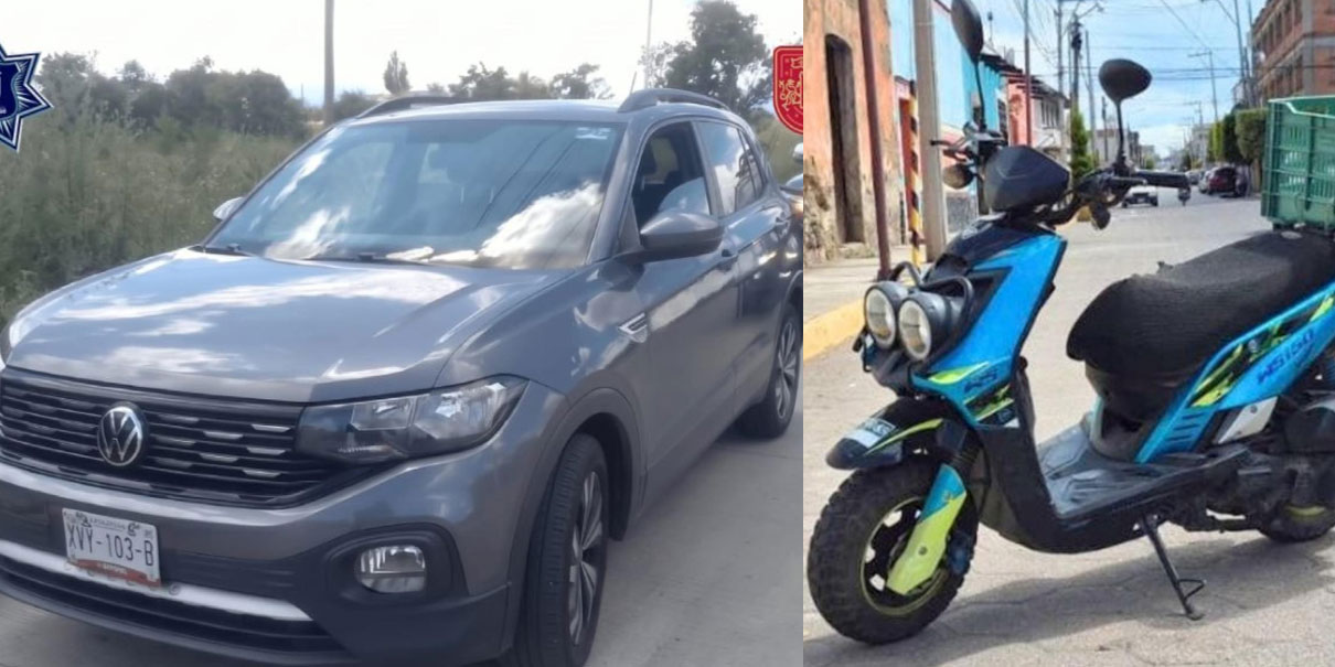 Recuperan en Huejotzingo camioneta y motoneta robados