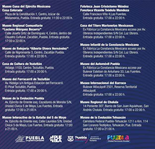 Ayuntamiento de Puebla celebra la sexta edición de Noche de Museos en este 2024