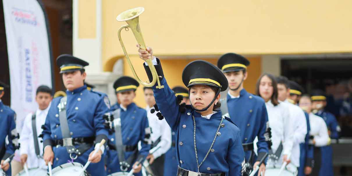 Bandas de Guerra de San Andrés Cholula recibieron reconocimientos