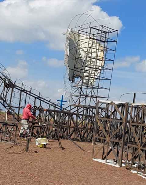 Avanza construcción de la emblemática imagen del Cristo Roto en Serdán
