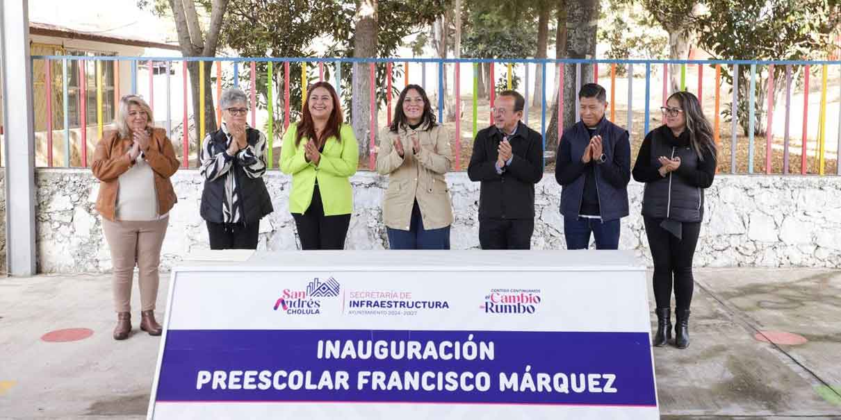 Dignifica Guadalupe Cuautle espacios en preescolar de San Andrés Cholula