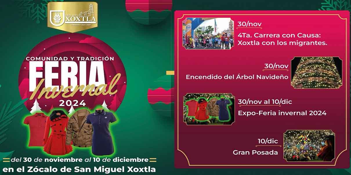 Lánzate a la Feria Invernal 2024 en San Miguel Xoxtla