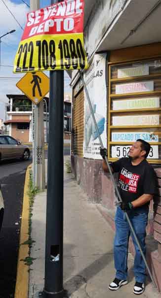 Más de 4 mil elementos publicitarios irregulares han quitado el Ayuntamiento de Puebla en lo que va del 2024