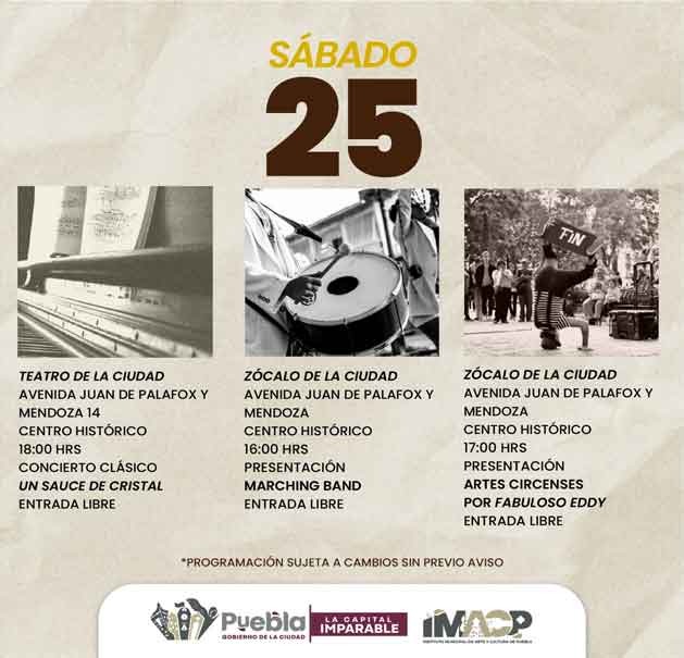 Estas son las actividades culturales gratuitas de fin de semana en Puebla capital