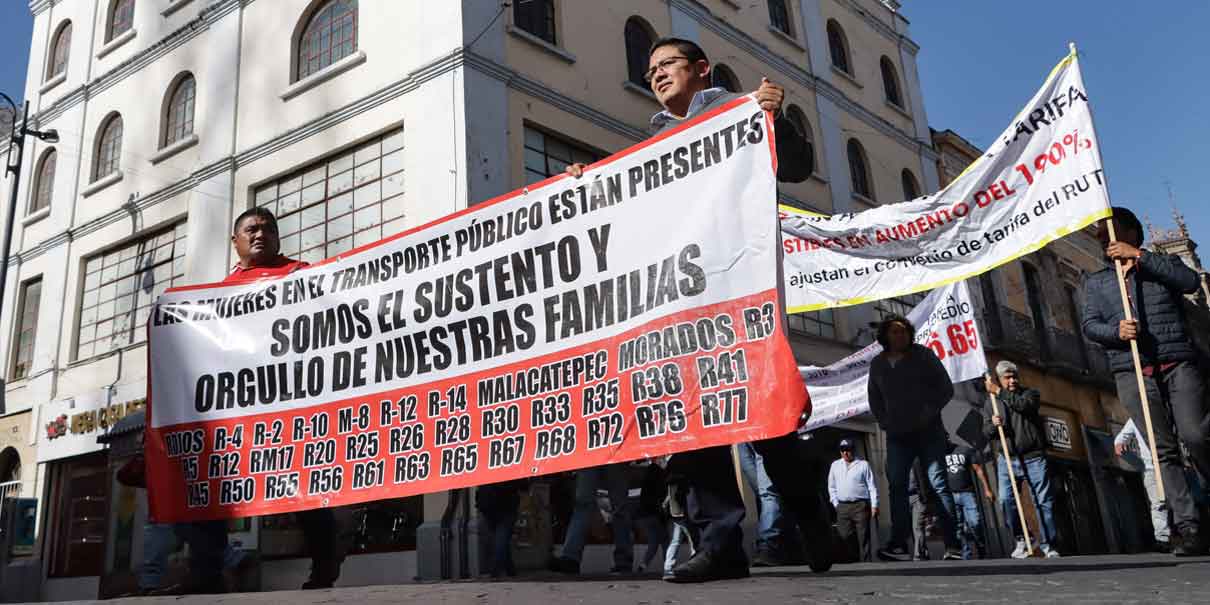 Transportistas quieren aumento al pasaje, hay paro y manifestación