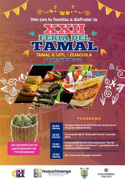 VEN a Huauchinango este domingo a la Feria del Tamal