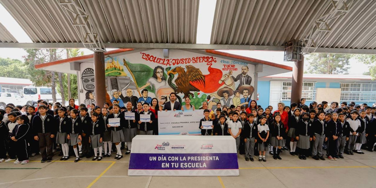 Lupita Cuautle entregó apoyo a primaria Justo Sierra