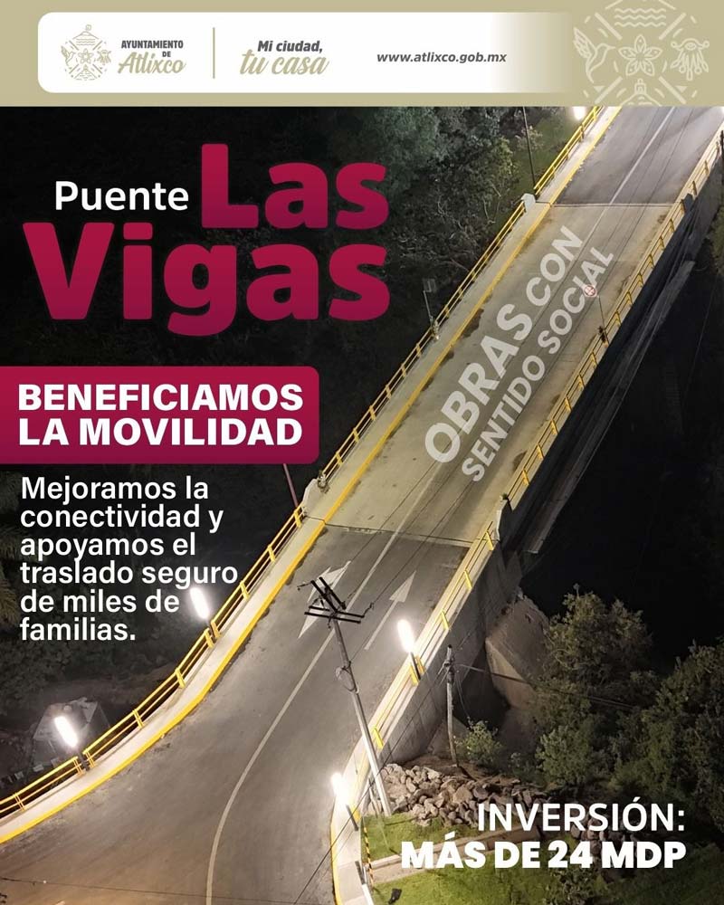 Histórica inversión 2025 en obra pública de Atlixco con más de 160 mdp