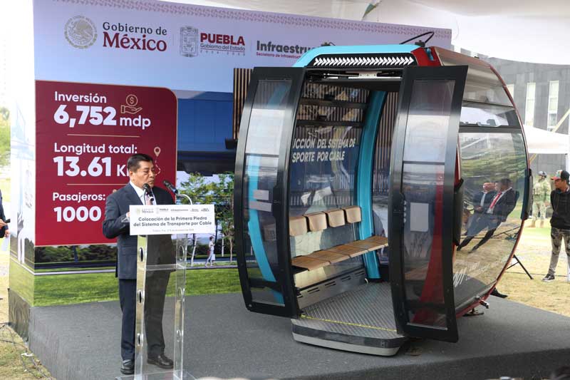 Armenta inició la construcción de Cablebús en Puebla; se invertirán 6 mil 752 mdp