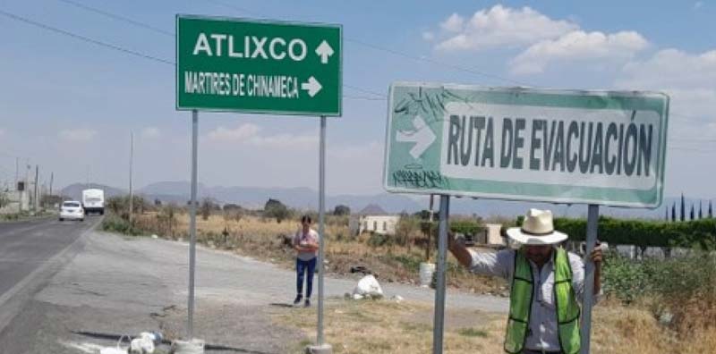 Atlixco solicita apoyo estatal para reparar rutas de evacuación por actividad del Popocatépetl