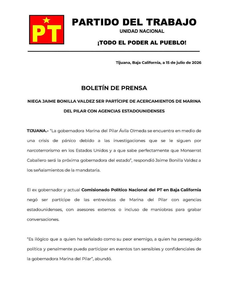 Bonilla responde a Marina del Pilar tras señalarlo por audios filtrados: “Tiene crisis de pánico”