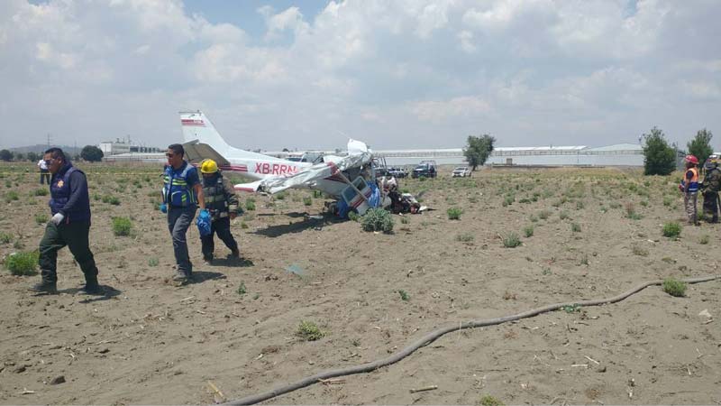 Se desplomó avioneta en Huejotzingo