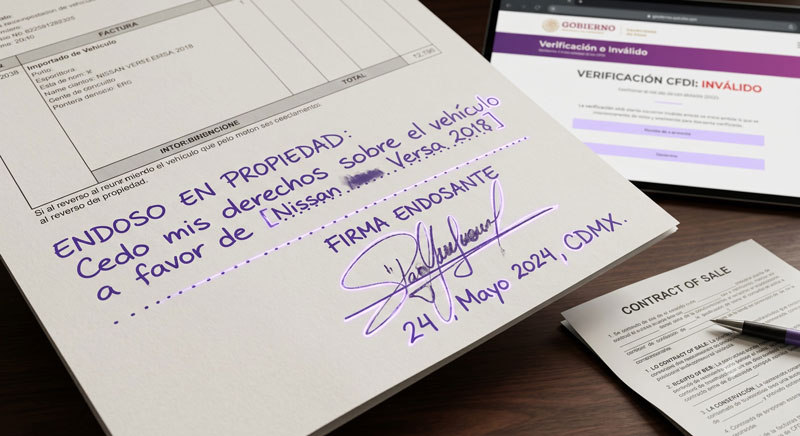 El CFDI con endoso requiere contrato de compraventa e identificación oficial del endosante.