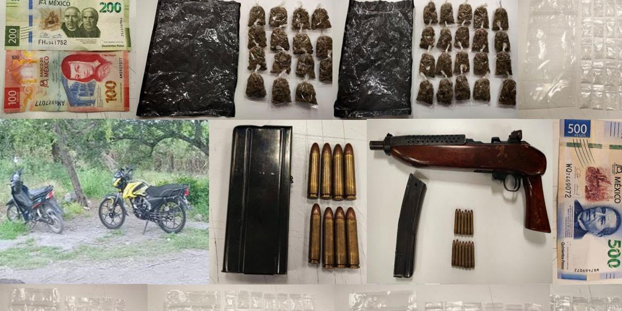 Droga, armas y dinero confiscado
