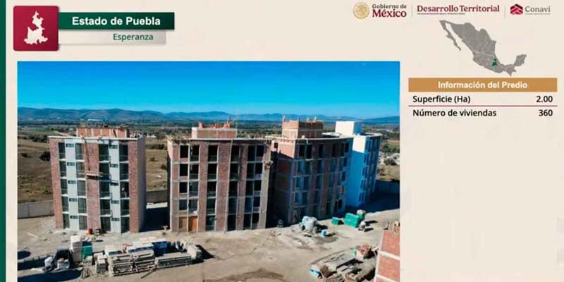 Esperanza y San José Chiapa tendrán mil 500 casas con Vivienda para el Bienestar