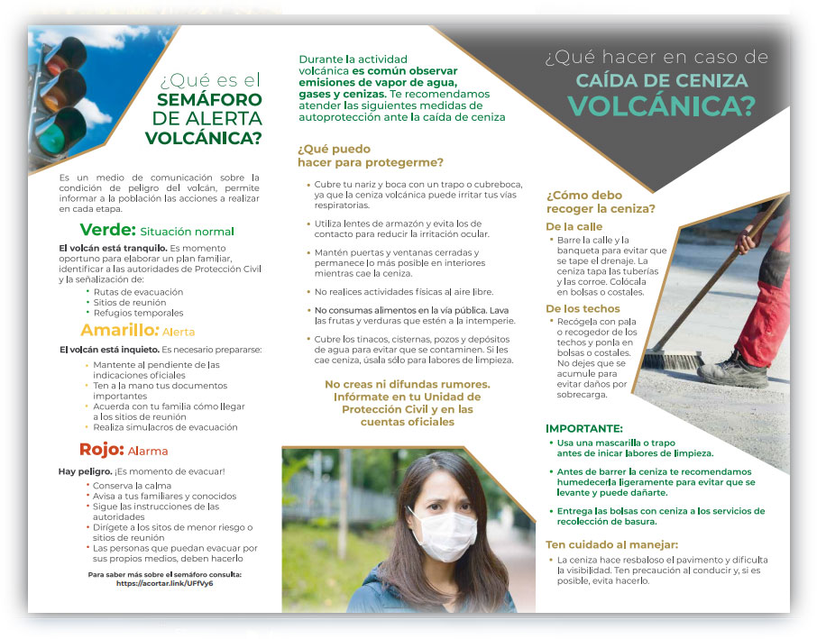 Recomendaciones ante caída de ceniza volcánica