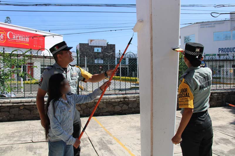 Guardia Nacional realiza jornada de labor social y prevención del delito en escuela de Puebla