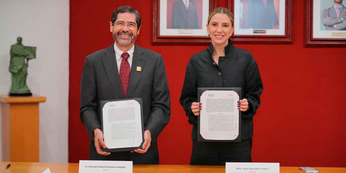 Alejandro Guevara y Carla López-Malo firmaron el convenio