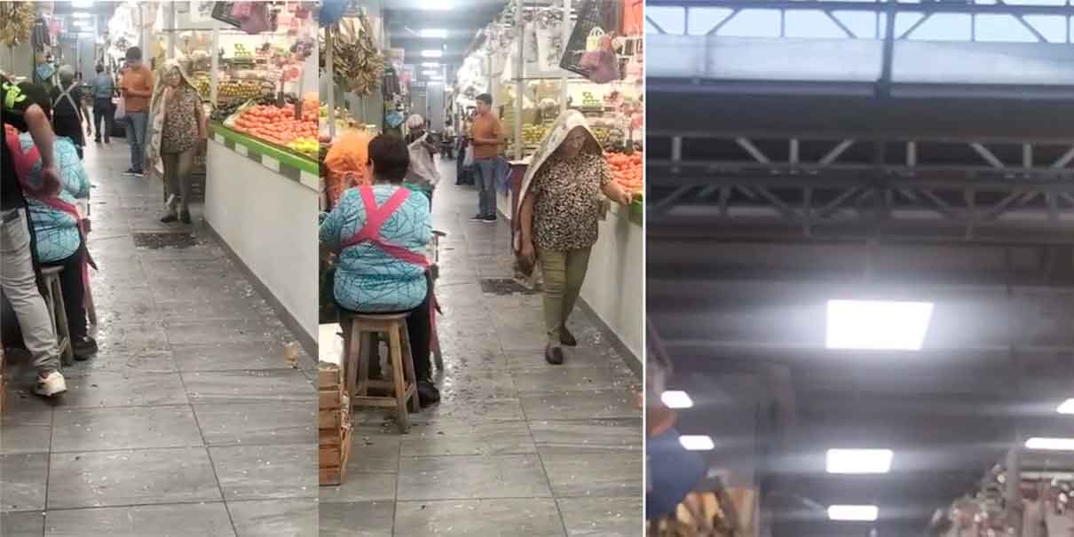 lluvia en mercado Domingo Arenas