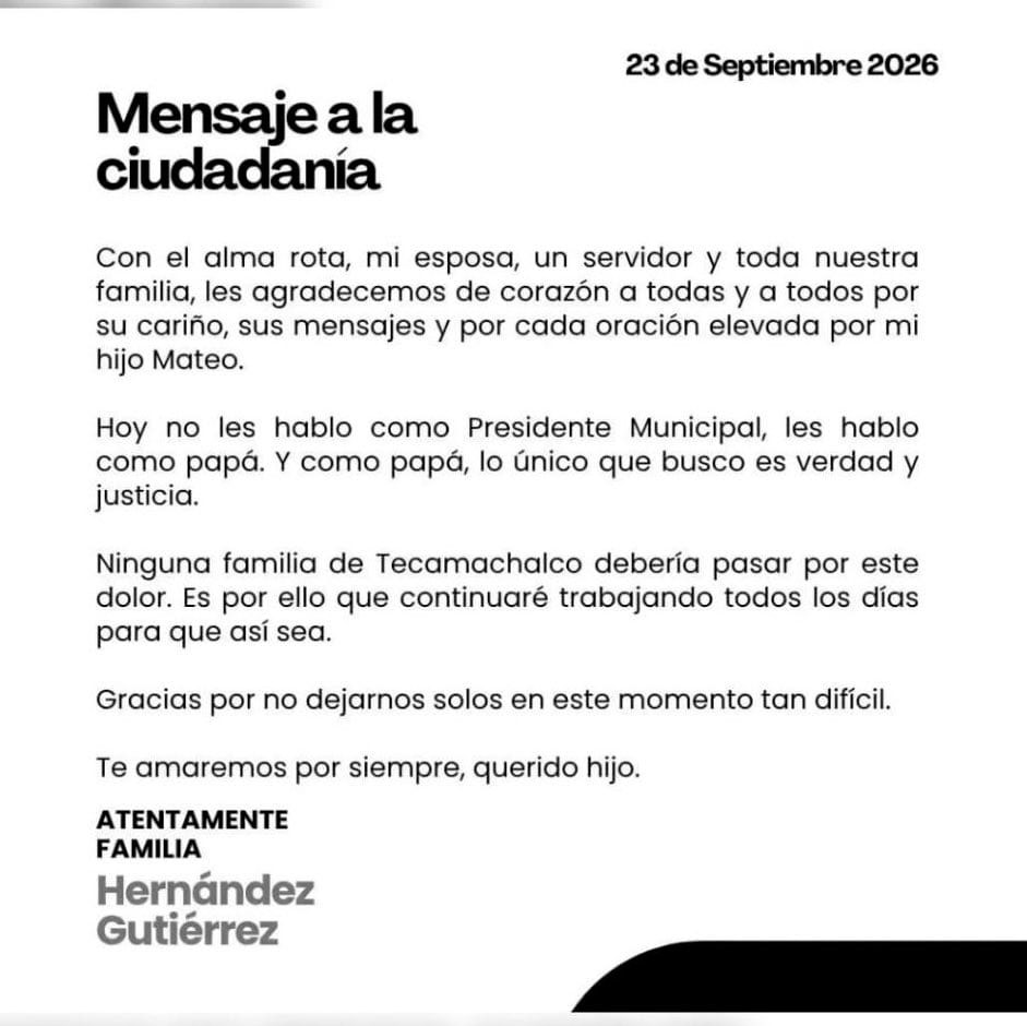 Mensaje del edil de Tecamachalco