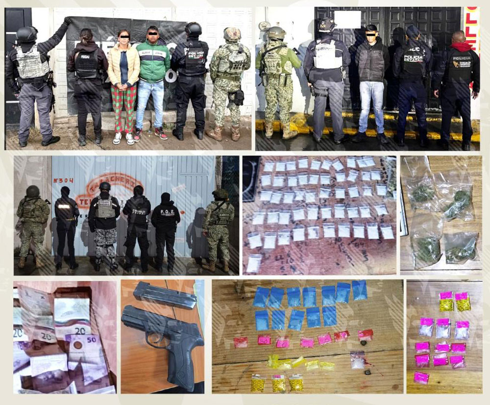 Narcomenudistas detenidos en Huejotzingo