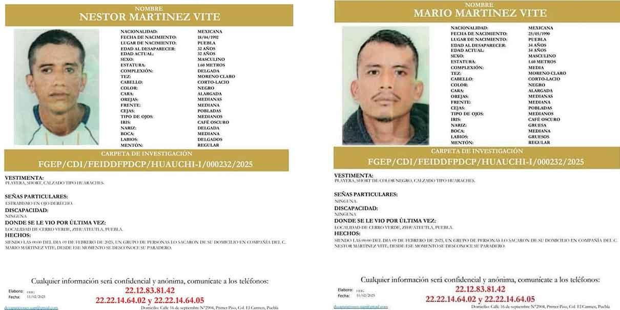 Néstor y Mario desaparecieron