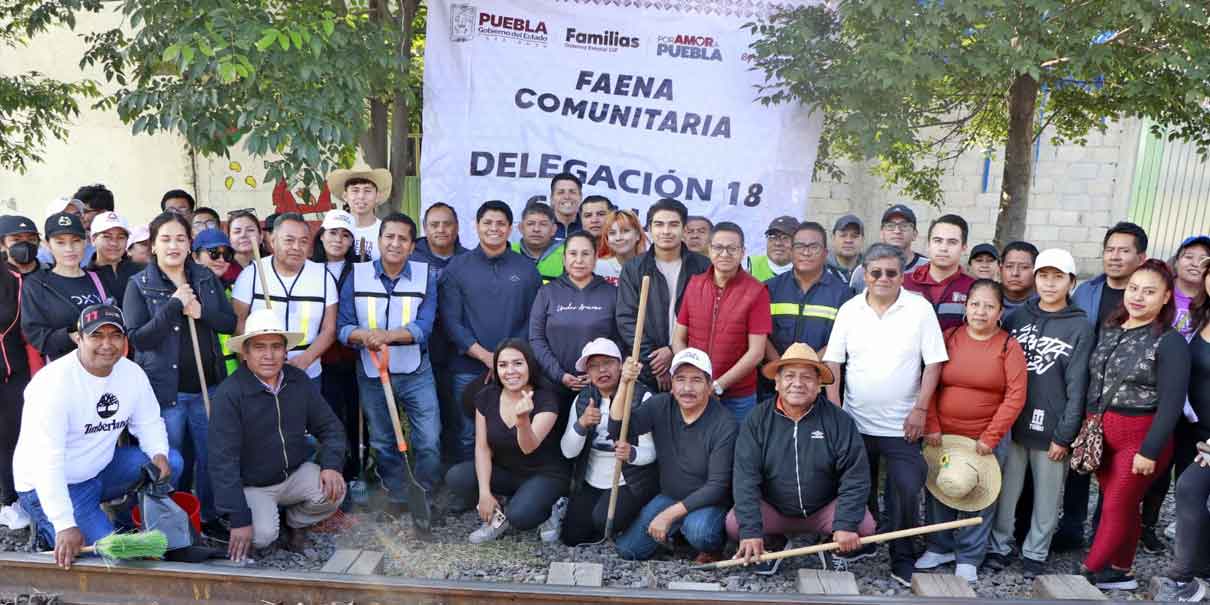 Omar Muñoz encabeza faena comunitaria en la junta auxiliar de Sanctorum