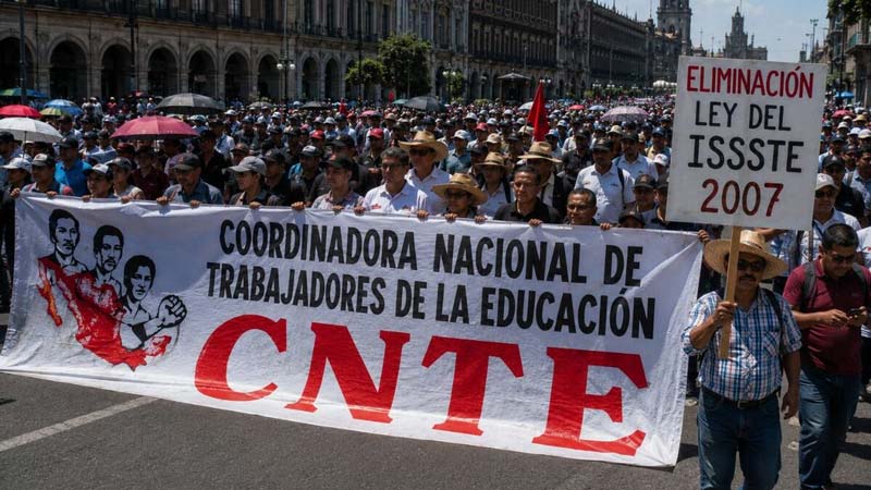 CNTE mantiene presión y va por el Estadio CDMX durante juego del Mundial