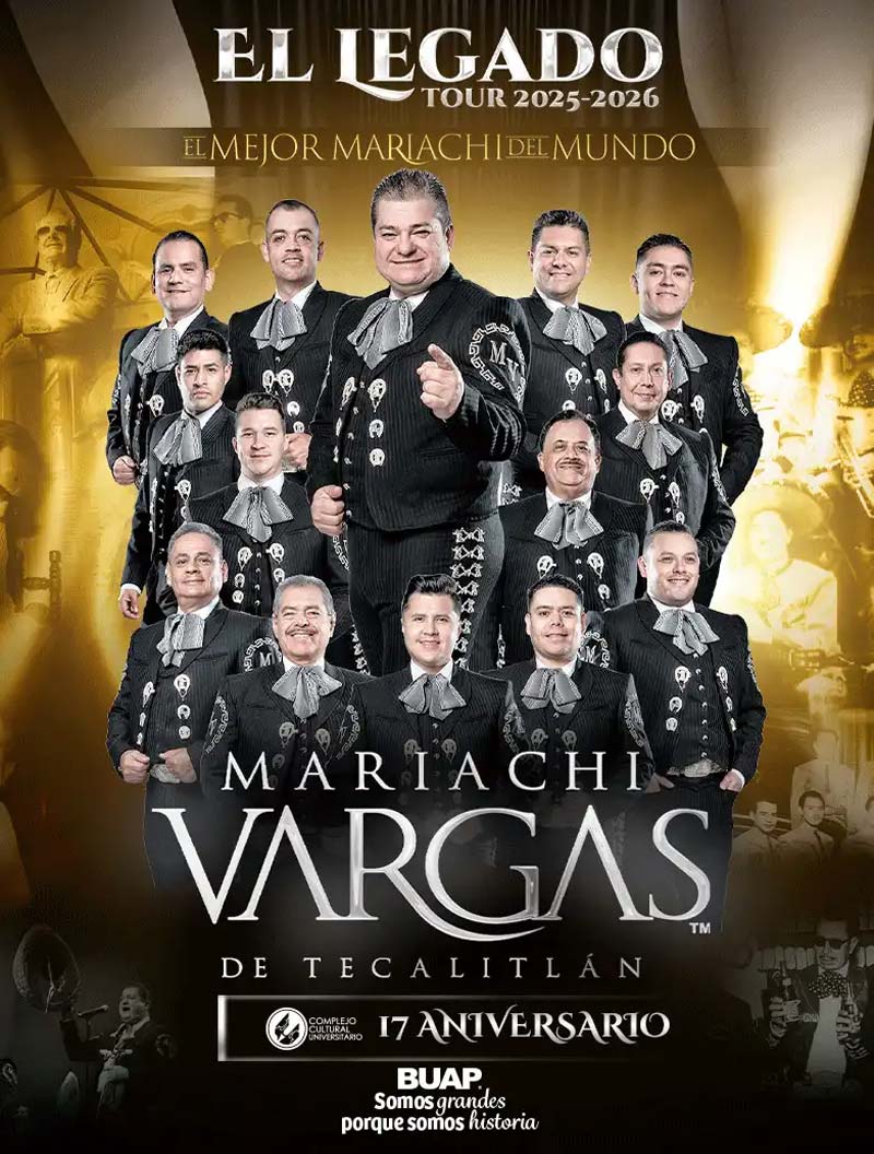Puebla recibe al Mariachi Vargas de Tecalitlán con su tour 2025