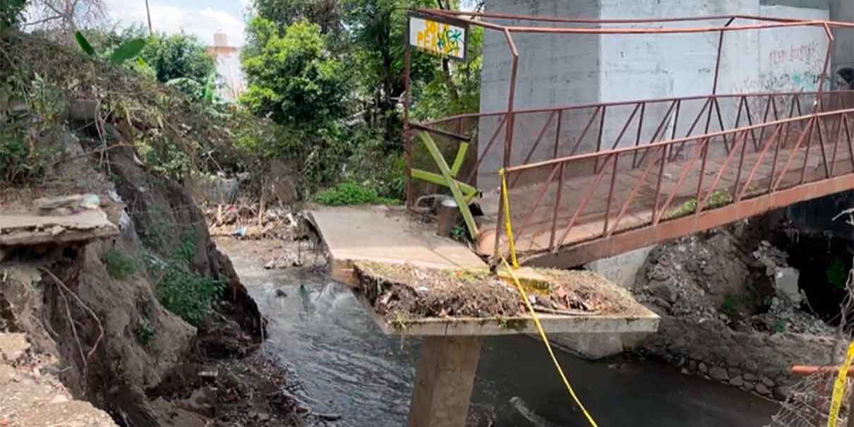 Puente colapsó en Atlixco