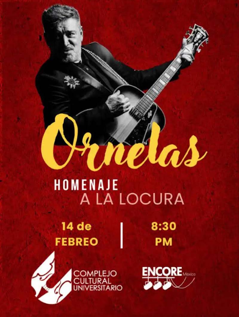 Raúl Ornelas llega a Puebla este 14 de febrero con “Homenaje a la Locura”