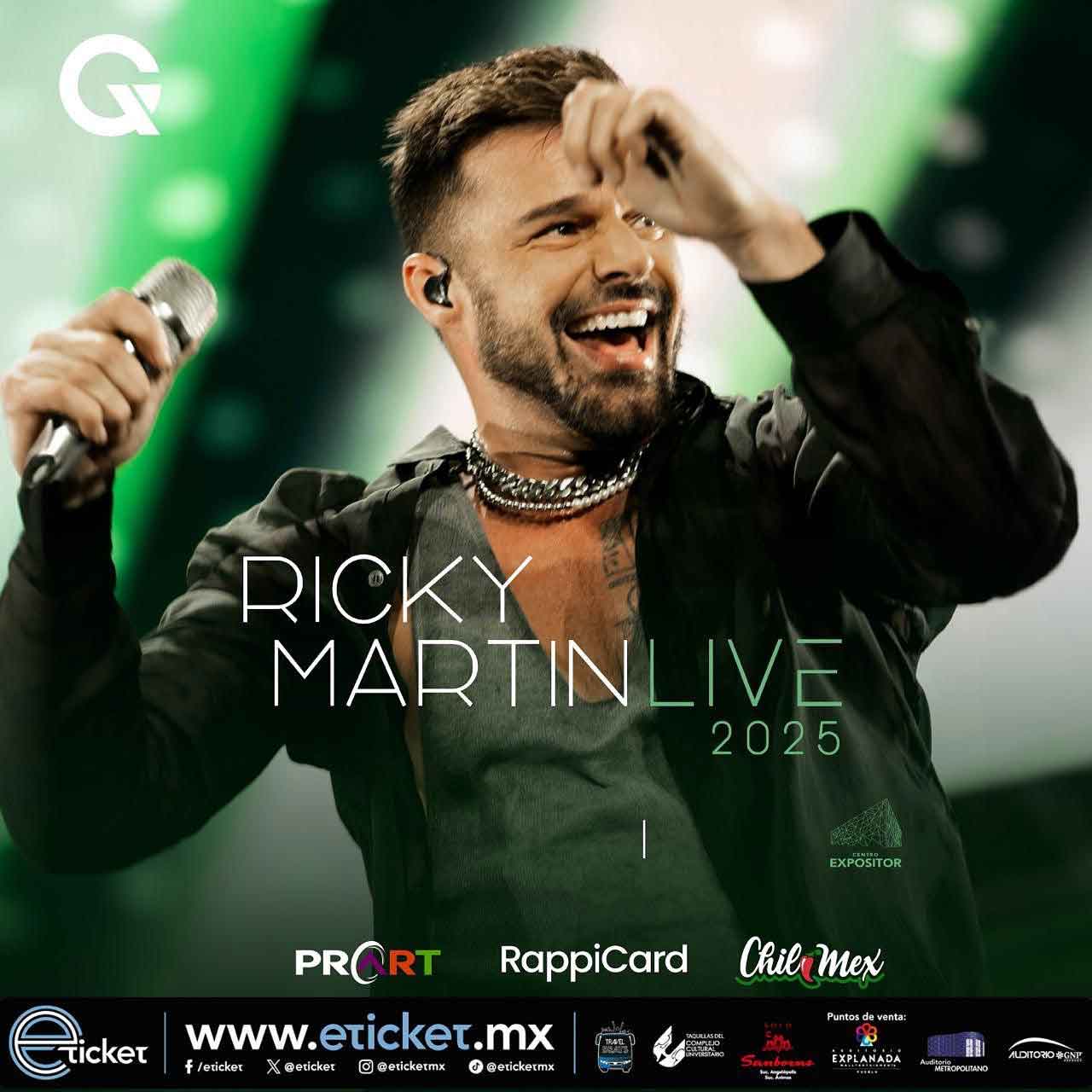 “Ricky Martin Live 2025” la bomba puertorriqueña llega a Puebla