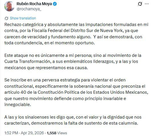 Postura oficial del gobernador