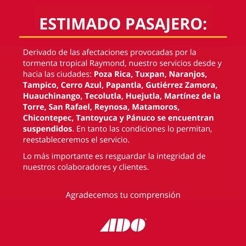 Autobuses suspendieron viajes por la Sierra Norte por daños en autopista y carretera federal