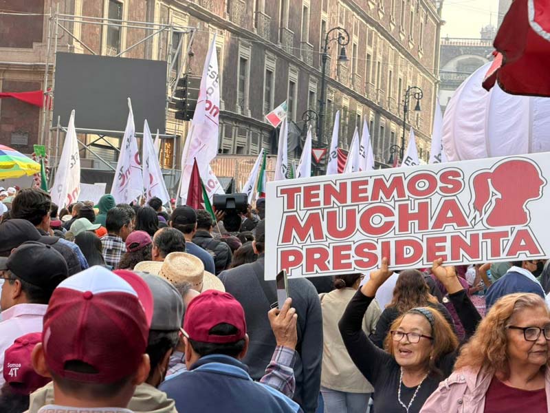 Sheinbaum celebra 7 años de la 4T; destaca salario mínimo, recaudación y soberanía