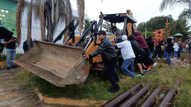 Habitantes de Xoxtla protestaron el 7 de octubre contra la perforación del pozo.
