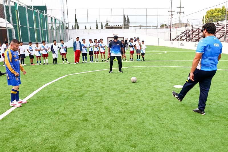 San Pedro Cholula fortalece la inclusión con clínica de fútbol de Topos FC Puebla