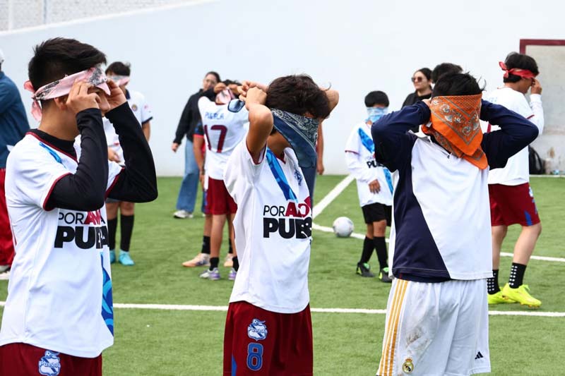 San Pedro Cholula fortalece la inclusión con clínica de fútbol de Topos FC Puebla