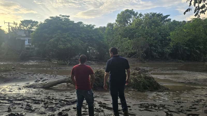 Tormenta Jerry deja caminos destruidos y viviendas afectadas en Venustiano Carranza
