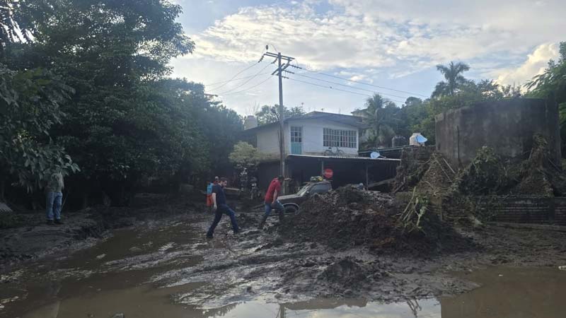 Tormenta Jerry deja caminos destruidos y viviendas afectadas en Venustiano Carranza