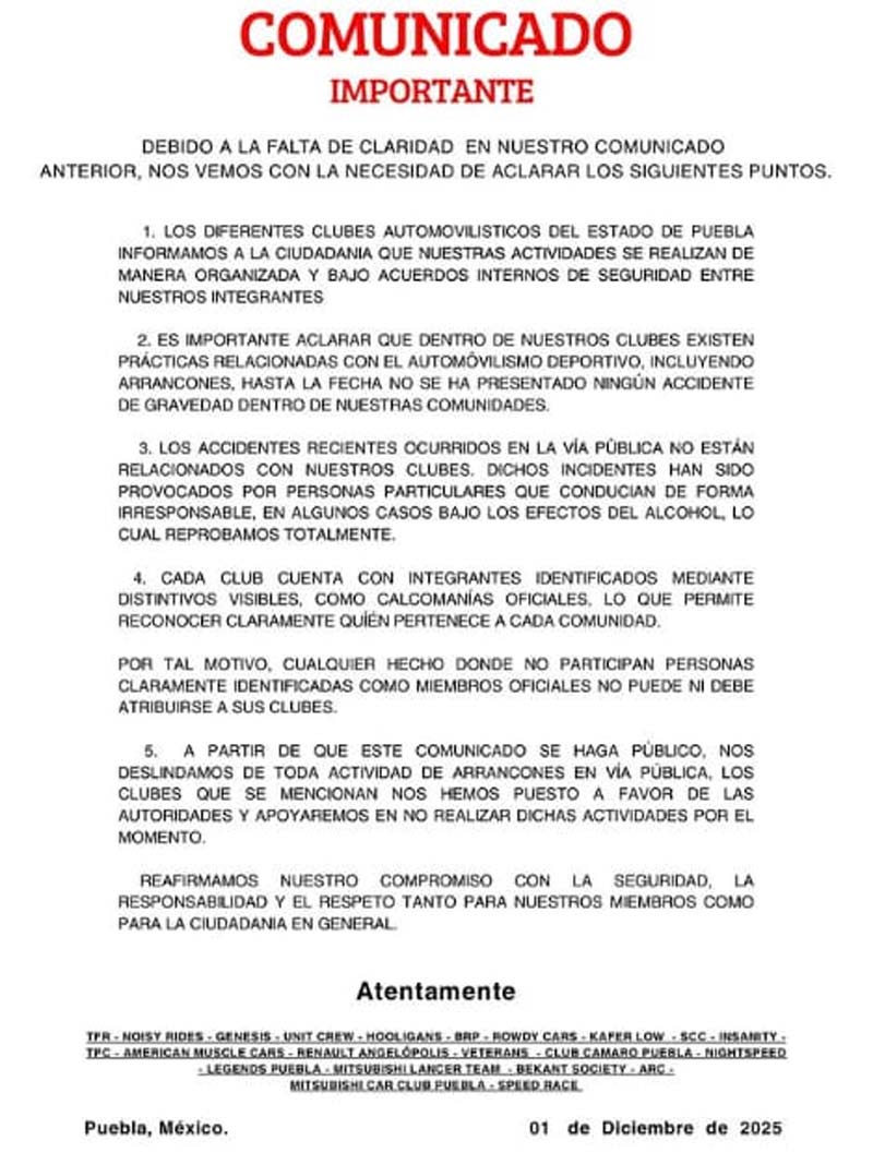 Tras muerte de joven, Noisy Rides elimina perfiles y se deslinda de arrancones