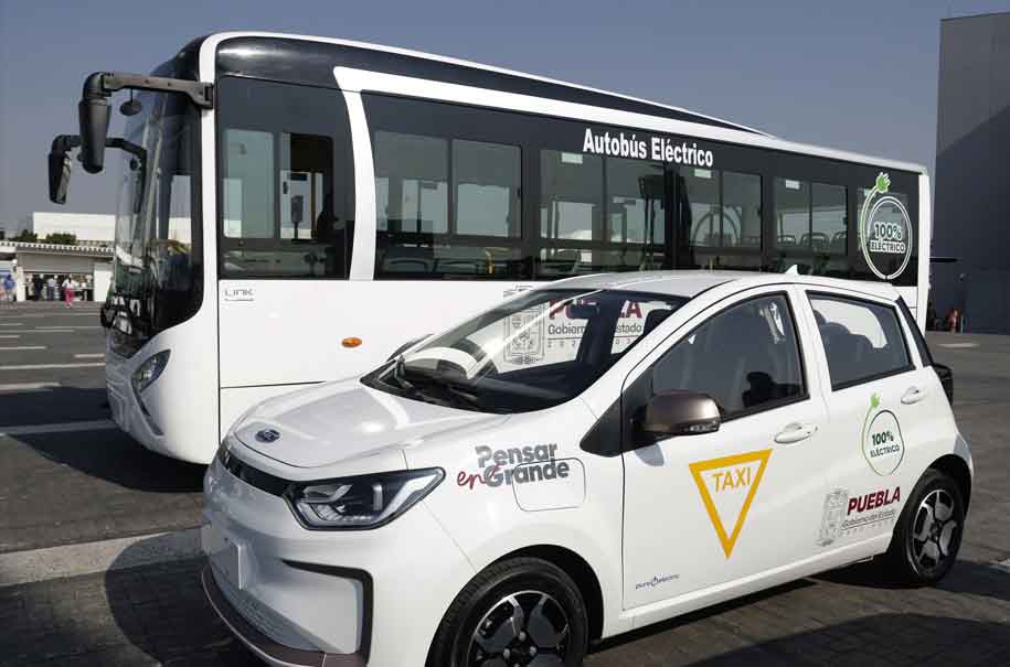Circulan primeras rutas de transporte y taxis eléctricos e híbridos