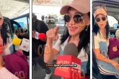 VIDEO. Susana Zabaleta enfrenta abucheos de la prensa en el AICM tras burlas de Ricardo Pérez